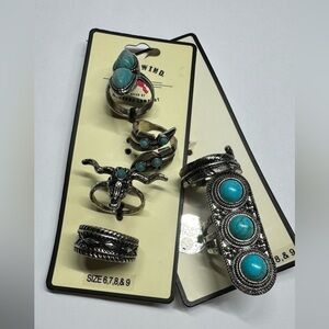Idyllwind Silver and Turquoise Ring Set